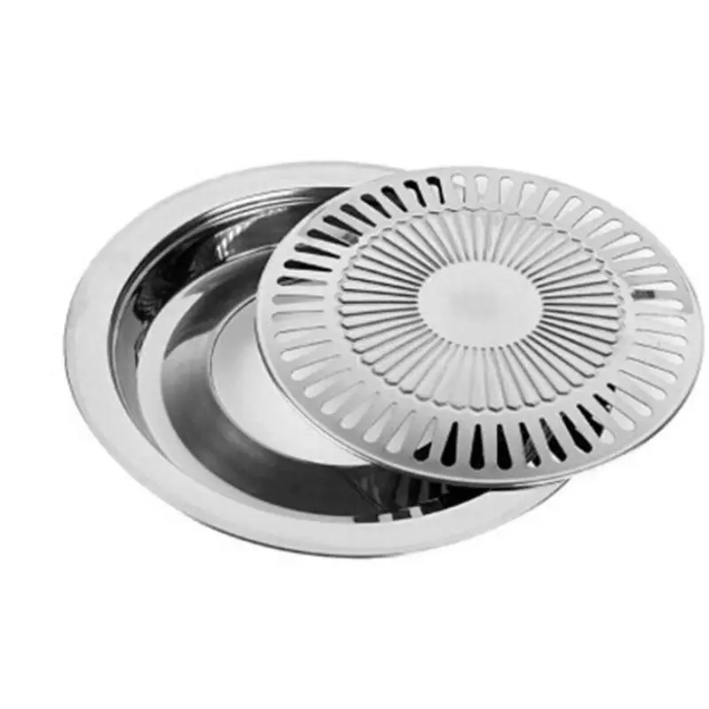 Нержавеющая сталь корейская мода Открытый портативный барбекю лоток Круглый