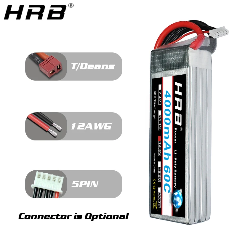 HRB 14,8 V 4000mah Lipo батарея 4S XT60 Deans T XT90 EC5 TRX 60C для Team Energy 1/8 1/10 Автомобили Самолеты Грузовик Лодка RC запчасти AKKU
