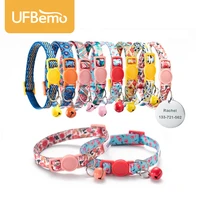 ufbemo cat collar with bell adjustable id tag nameplate safety breakaway for puppy kittens necklace cat accessories collar gato