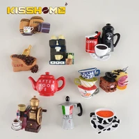 creative 3d coffee accessories fridge magnet cartoon moka pot coffee cup shaped magnetic note adsorption decoration