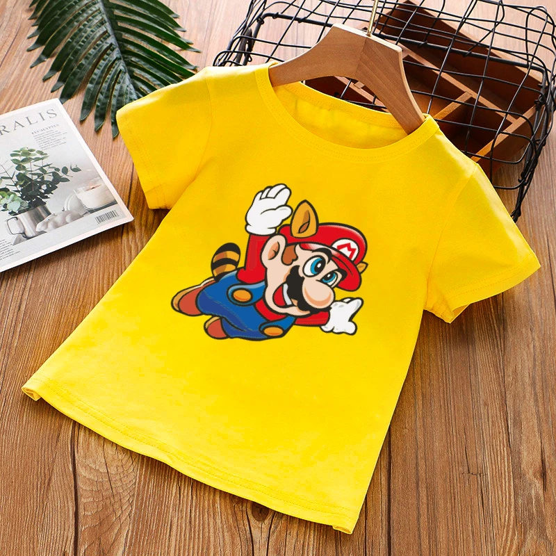

Latest Harajuku Classic Games Supermario Child Boys and girls T shirt Cute Cartoon T-shirt hip hop Tshirt streetwear for Teens