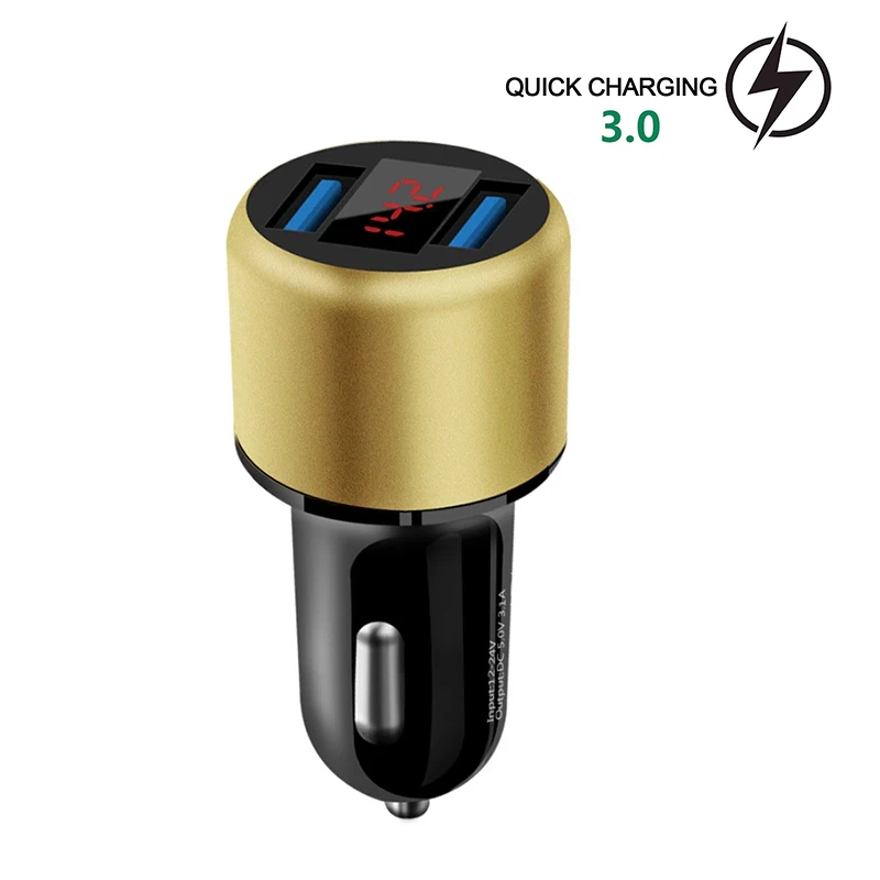USB Автомобильное зарядное устройство для телефона 3.1A двойной быстрая зарядка