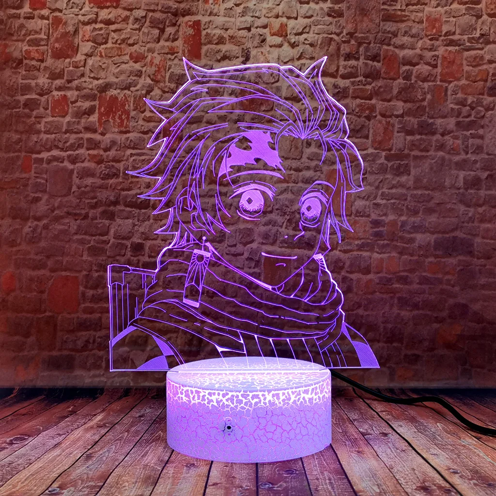 

Cool Kamado Tanjirou Model 3D LED Desk Nightlight 7 Colors Change Lamp Demon Slayer Manga Anime action & toy figures