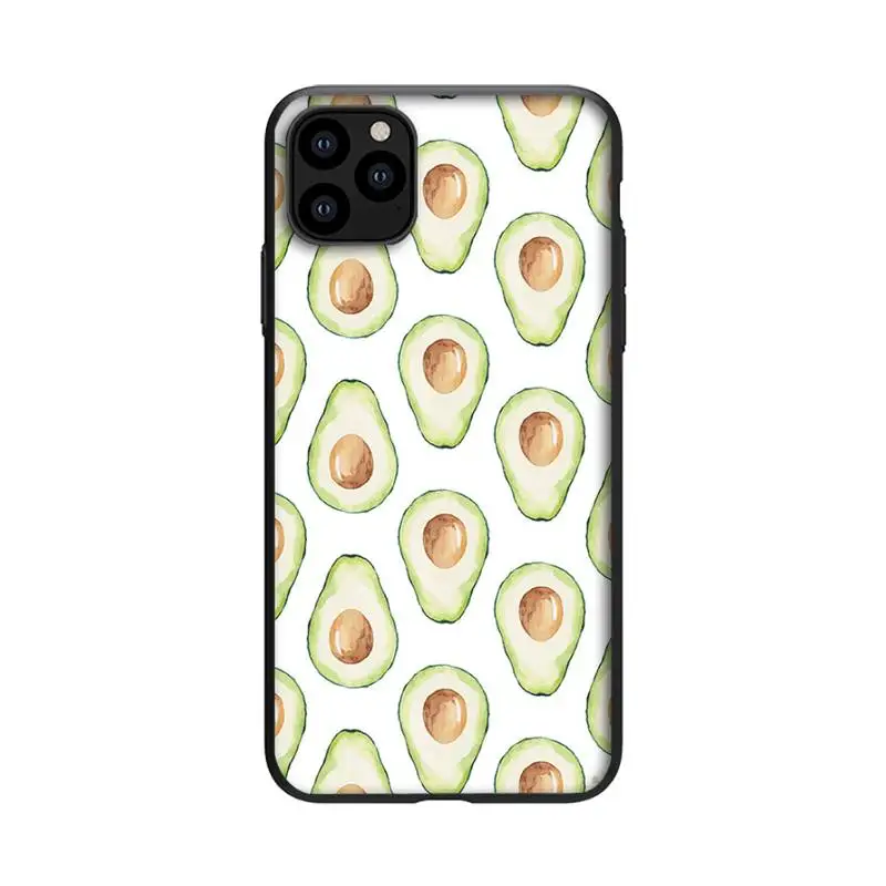 

Cute Avocado Phone Case For Black-Iphone 5s 6 6s 7 8 11 12 X Xs Xr Pro Plus Max Mini Fundas Cover