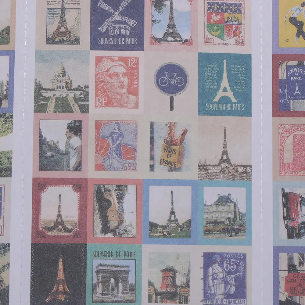 80 штук (4 листа) DIY винтажные Ретро наклейки штамп планировщика Лондон Париж принц