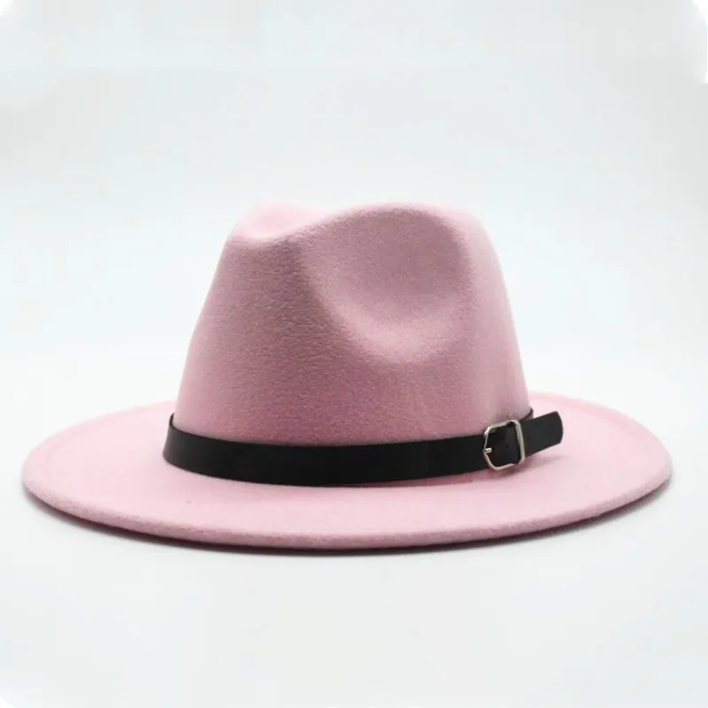 

Top Jazz Hat Winter Autumn Imitation Woolen Women Men Ladies Fedoras European American Round Caps Bowler Hats