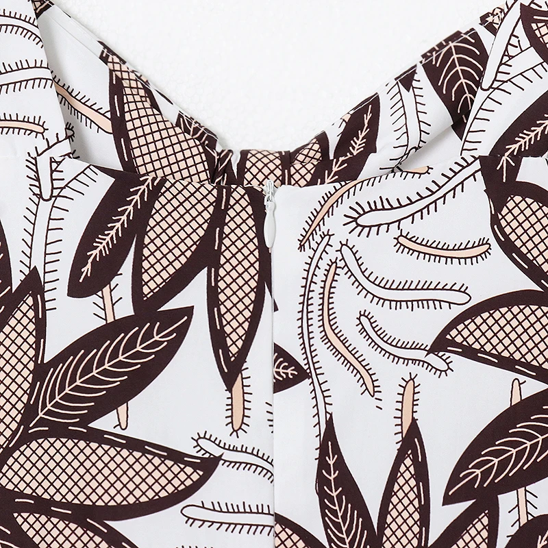 

SISPELL Print Hit Color Dresses For Female Square Collar Sleeveless Hollow Out High Waist Slimming Women's Dress Fashion