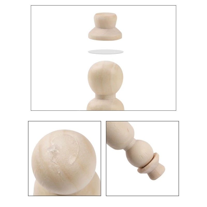 

36Pcs Unfinished Wooden Peg Dolls Wooden Peg People 5m/65mm Family Decorative DIY Doll for Kids Drawing Art Craft