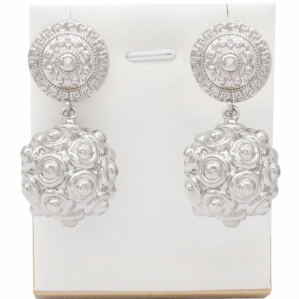 

Viral souvenir earrings long copper drop earrings dangle ball design wedding earrings