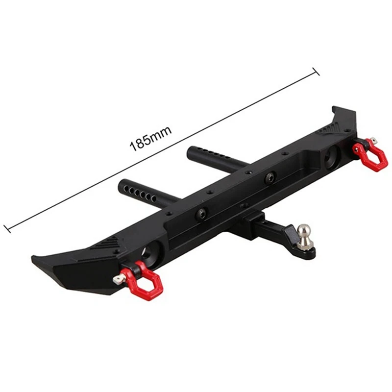 

2 Set RC Car Part: 1 Set Metal Rear Bumper with Trailer Hook LED Light & 1 Set Axle Skid Plate Protection Case