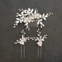 slbridal handmade rhinestone austrian crystal bridal wedding hair com hair clip barrettes hair pin women bridesmaids jewelry set