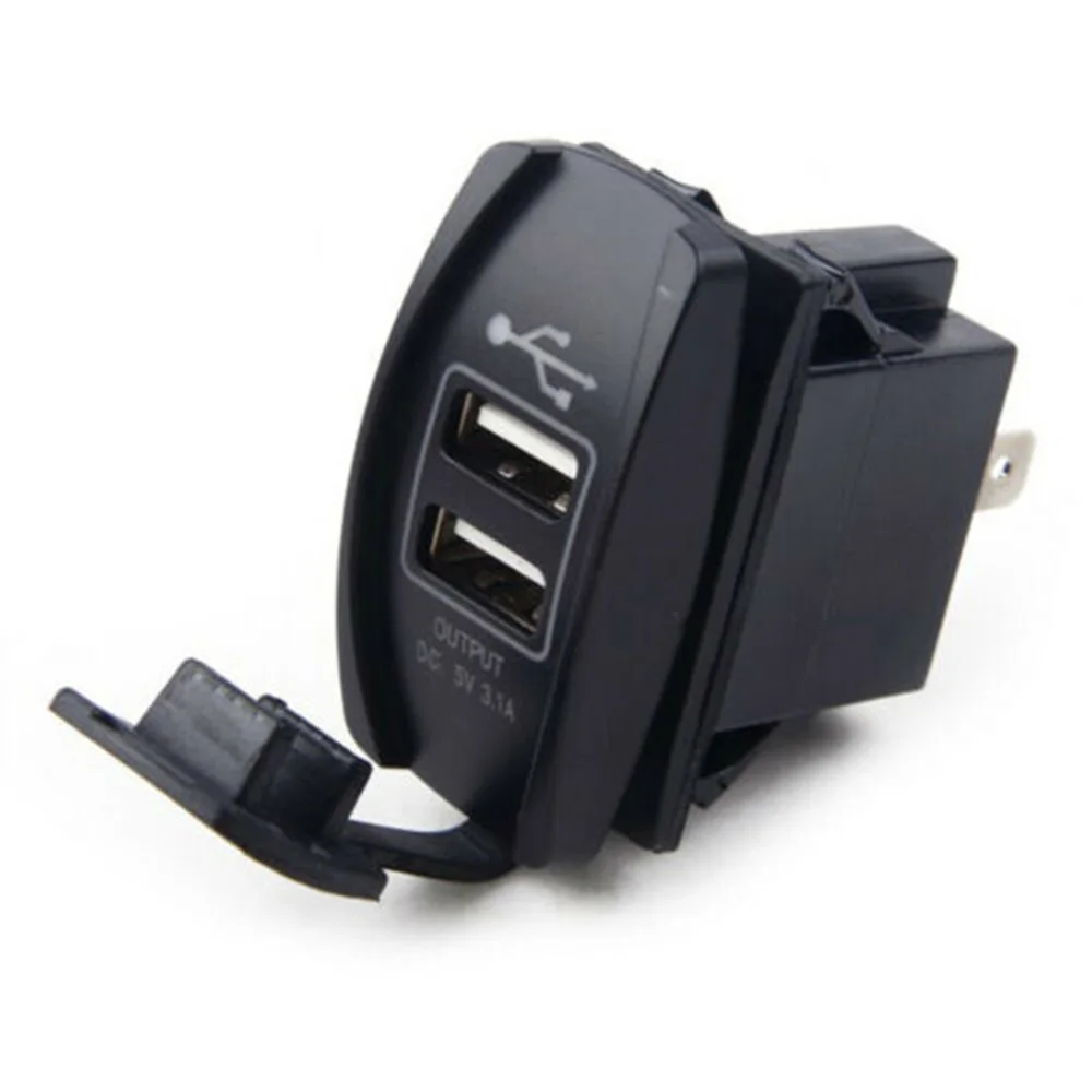Автомобильный прикуриватель двойной светодиодный USB источник питания зарядное