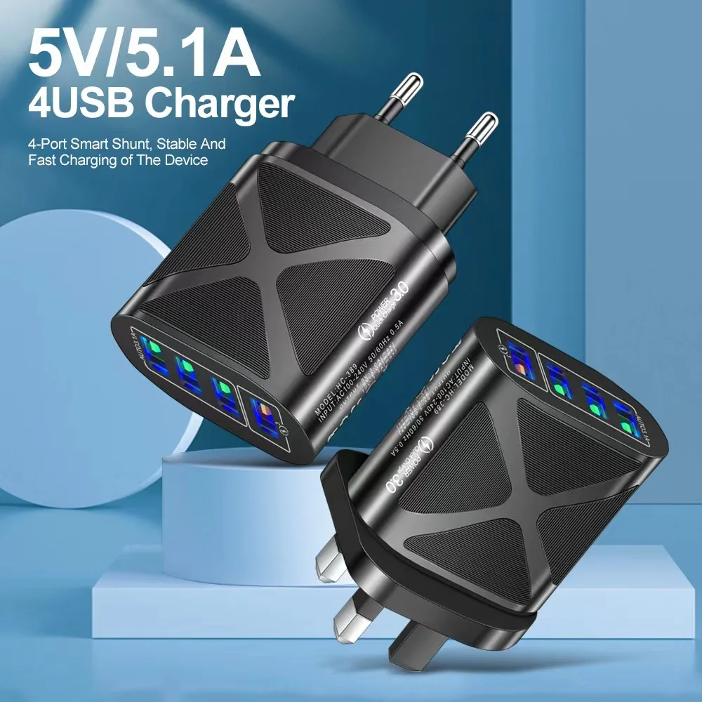 

Quick Charge 3.0 For iPhone Charger Wall Fast Charging For Samsung S10 S9 S8 Plug Xiaomi Mi Huawei Mobile Phone Chargers Adapter
