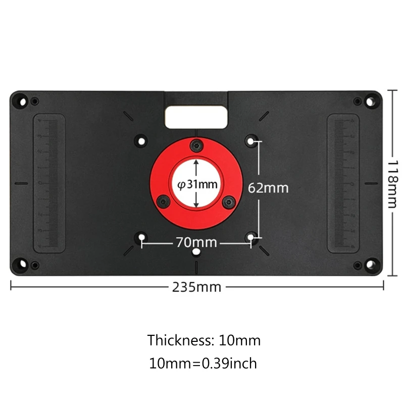

Woodworking Trimming Machine Router Table Plate Aluminum Router Table Insert Plate Universal Scaled Flip Board Gadget
