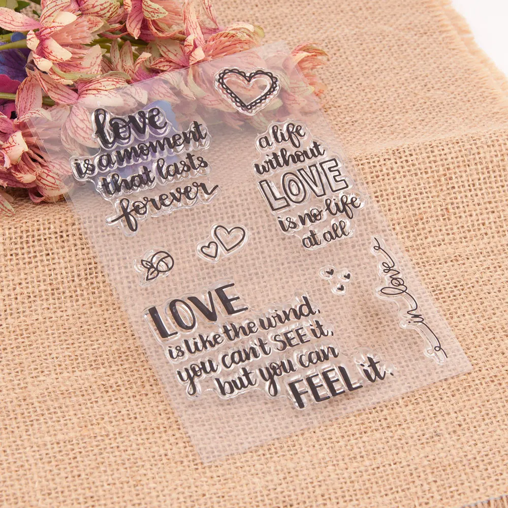 

Love Sentence CLEAR STAMPS Scrapbook Christmas Card Paper Craft Silicon Rubber Roller Transparent Stamps 2021 New