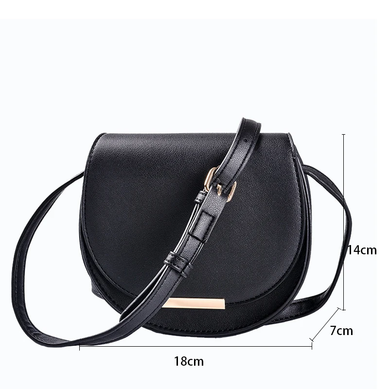 

Vintage Saddle Bag Women PU Leather Shoulder Bag Simple Crossbody Bag Fashion Lady Handbag Designer Messenger Bag bolso