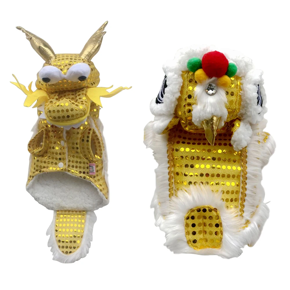 Забавная Одежда для собак 2020 новогодний костюм питомцев китайский с блестками