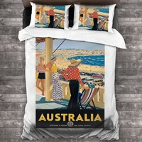 1929 australia bondi beach travel bedding set duvet cover pillowcases comforter bedding sets bedclothes