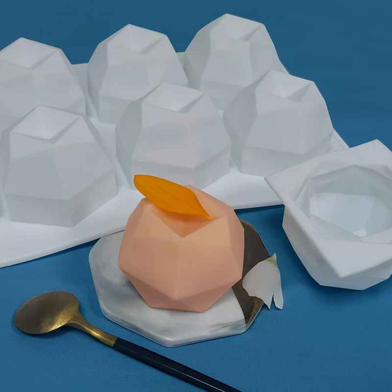 

2021 French Mousse Cake Silicone Mold 8 with Polygon Cube Magic Ball Ice Cream Molds DIY Baking Utensils Wholesale Drop Shipping