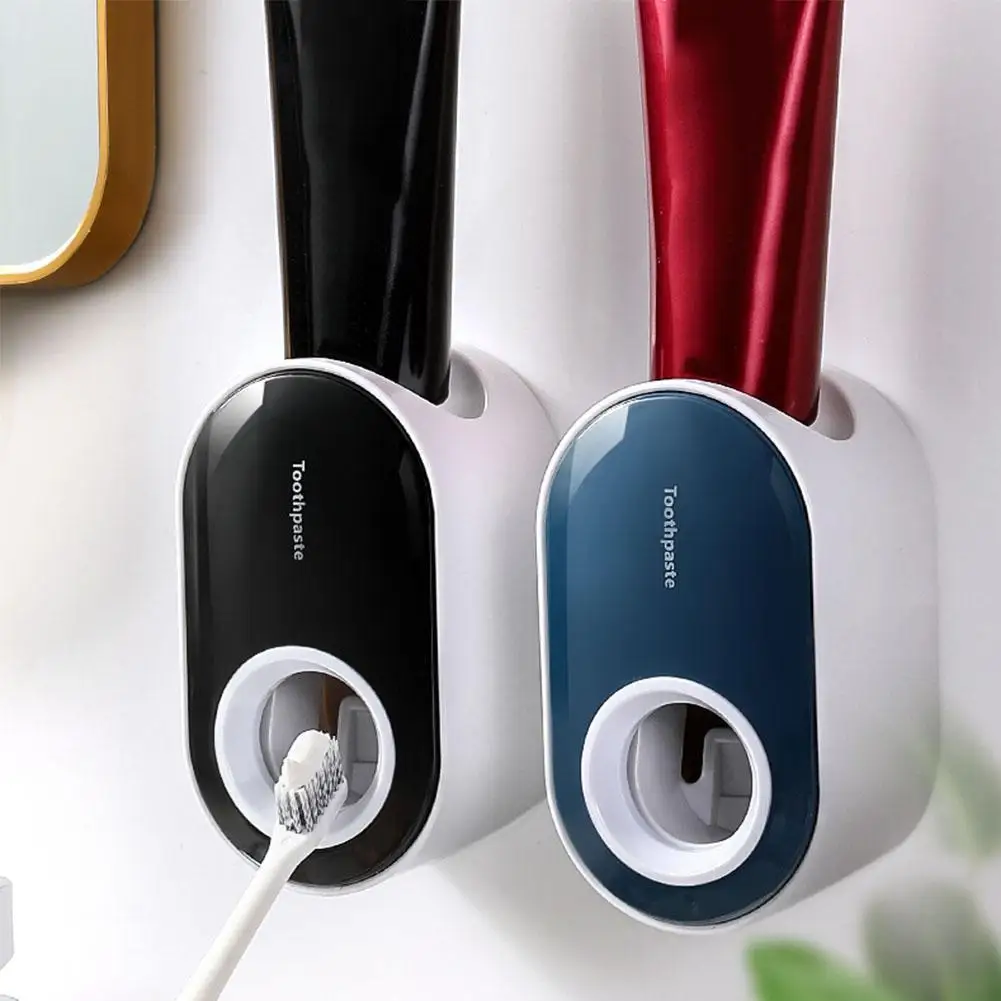 

Automatic Toothpaste Dispenser Wall Mount Stand Dustproof Storage Toothbrush Accessorie Squeezer Set Rack Home Holder Bathr H3Q8