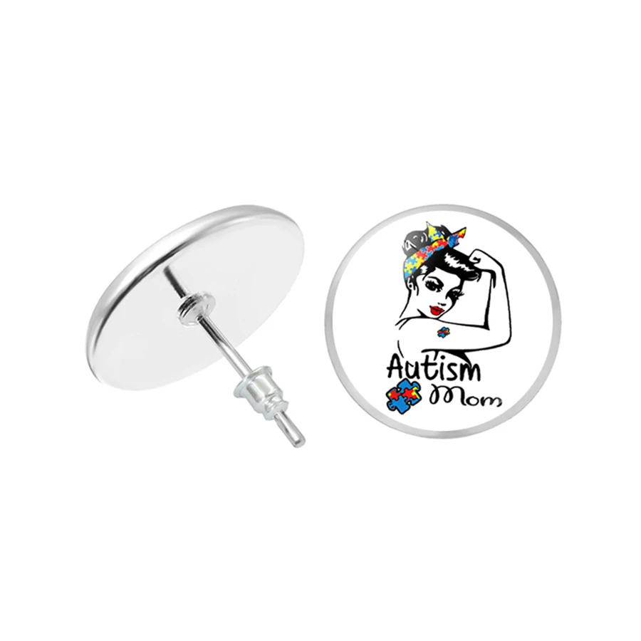 Новые аутистические серьги в форме сердца ручная работа гвоздики серебряные