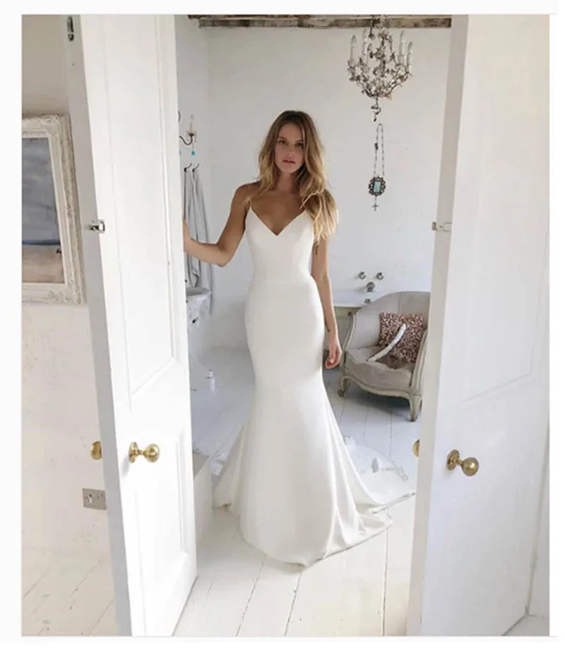 Vestidos De Novia Русалка Пляжное свадебное платье 2020 сексуальное для улицы страна на