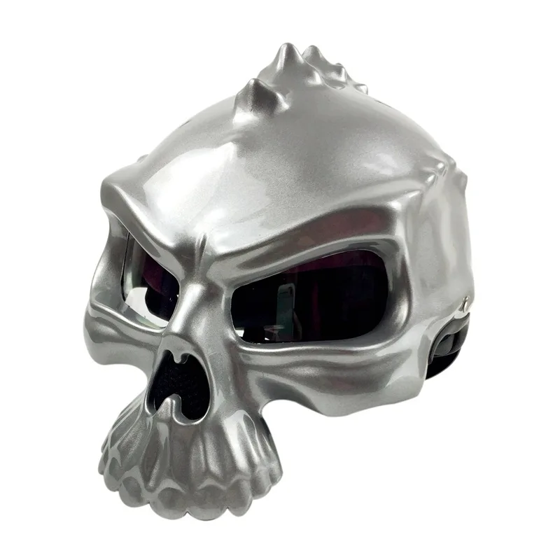 New Motorcycle Skull Open Face Helmet Dual Use Personality Vintage Retro Riding Half Helmets Protective Gear | Автомобили и
