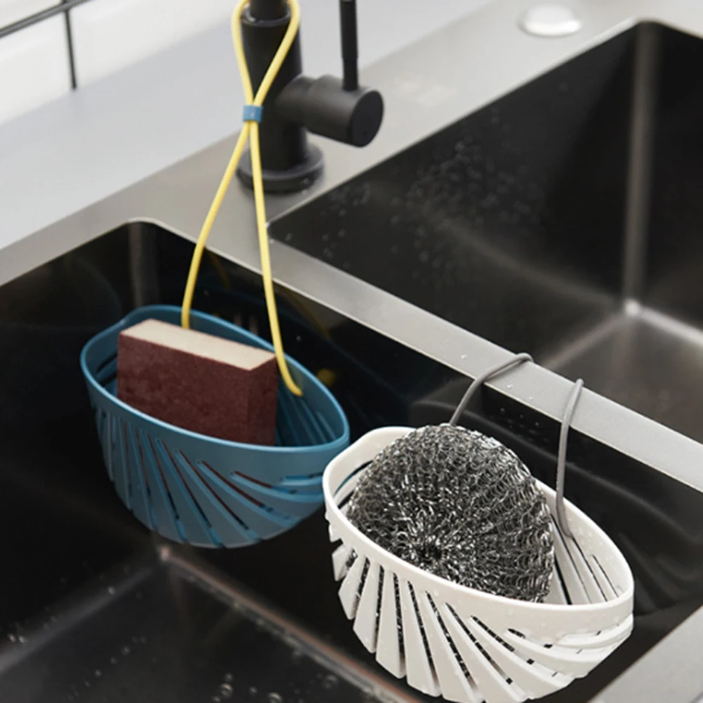 

Kitchen Storage Bag Dish Cloth Sponge Shell Type Sink Holder Soap Portable Hanging Drain Bag Basket Bath Storage Tools