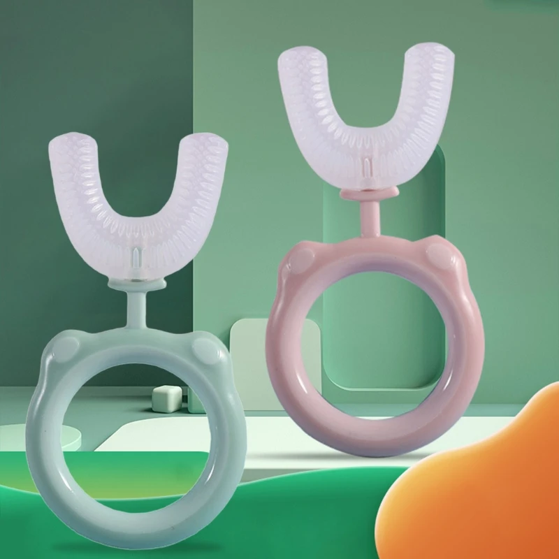 

Children Baby Manual Toothbrush 360 Degree U-shaped Toothbrush Teether Soft Silicone Baby Teeth Brush Kids Teeth Oral Care