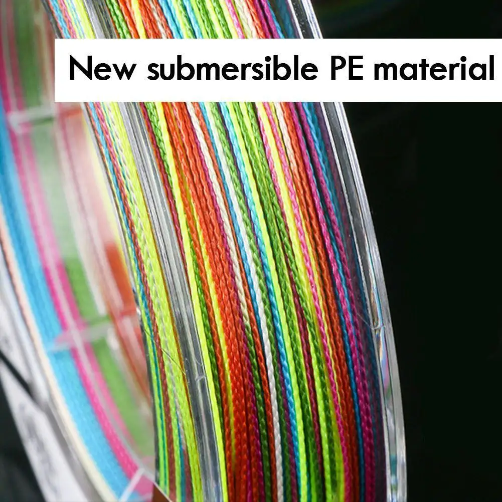 Четыре Плетеная Цветная Рыболовная Леска 100м Полиэфирная Прочная Веревка Аксессуары Супер Цветные S1u6
