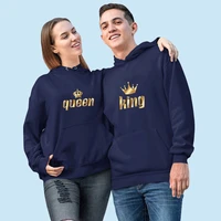 couple sweatshirt couples clothes for lovers king or queen sportswear large printed crew neck 4 color hoodie 4xl autumn winter
