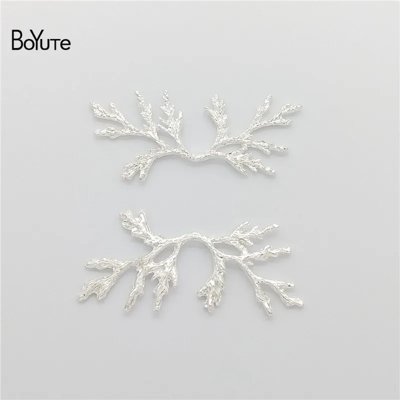 Silver Plated BoYuTe(20 шт./лот) металлический сплав сосновая ветка ювелирные материалы Diy ручной работы аксессуары части - Цвет: Silver Plated