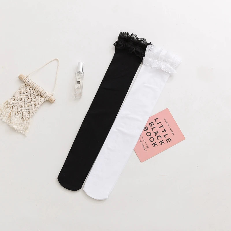 Кружевные чулки женские теплые бедра модные белые 919|Чулки| |