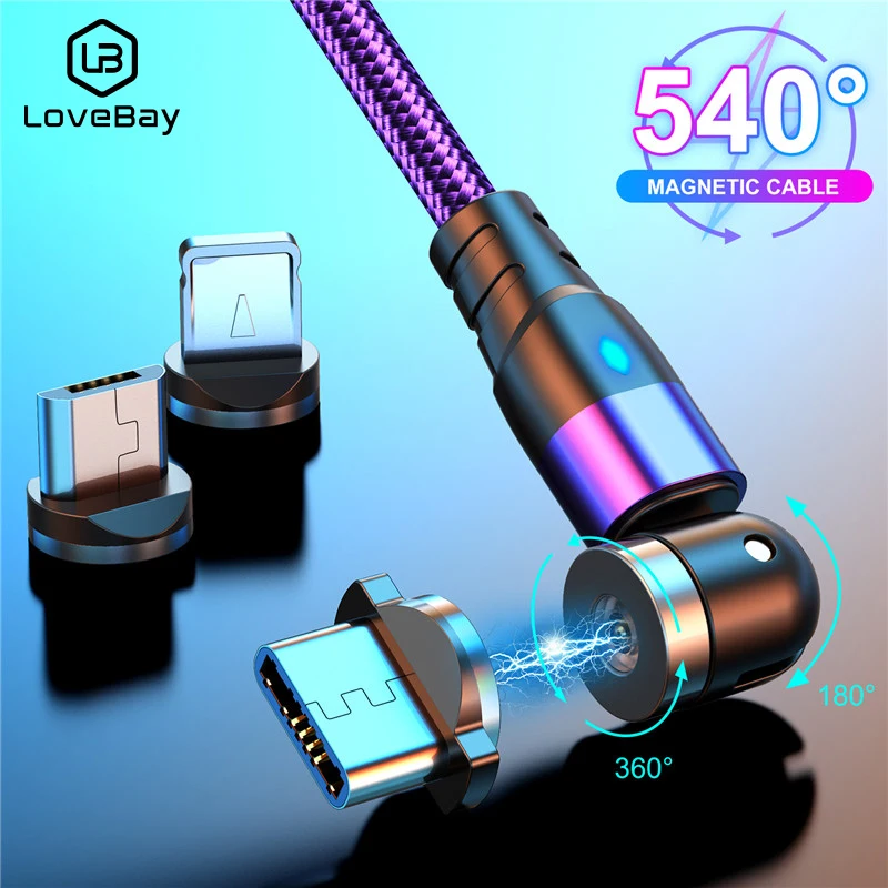 Магнитный кабель LOVEBAY для быстрой зарядки Тип C магнитное зарядное устройство Micro
