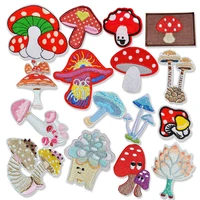 plant flowers rainbow mushroom iron on patch embroidered applique sewing clothes stickers garment apparel accessories badges