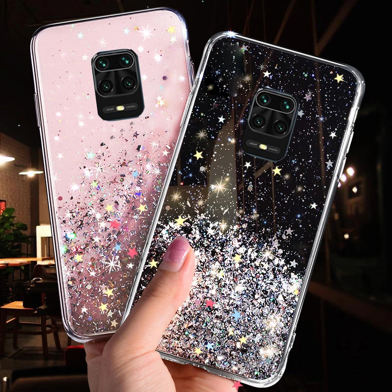 

For Xiaomi Redmi Note 9 Pro Case Glitter Phone Cases On Xiaomi Redmi Note 10 9 8 7 Pro 9S 8T Cover Xiomi Mi 11 Poco F3 X3 F2 Pro