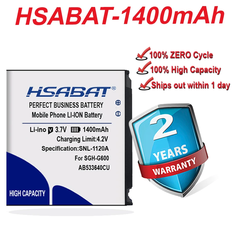 Аккумулятор AB533640CU HSABAT 1400 мАч для Samsung S3600 S3600C F330 F338 F490 G400 G600 J630 J638 C3110 G500 F469 F268 G608