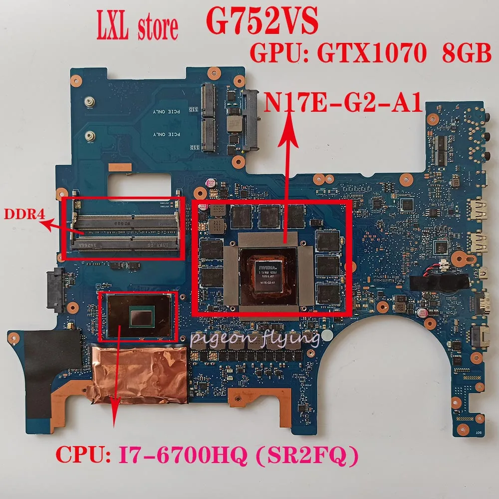 Материнская плата G752VS для ноутбука ASUS ROG G752VS G752 G752VM G752V cpu: I7-6700HQ GPU: GTX1070 4xSO-DIMM P/N: G752VS REV. 2,0