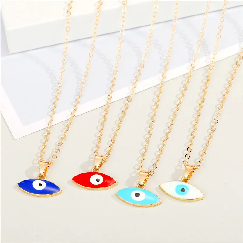 

Evil Eye Choker Jewelry Pendant Gold Color Clavicle Chain Couple Necklaces for Men Women Lovers Girls Boys Lady Female Gift