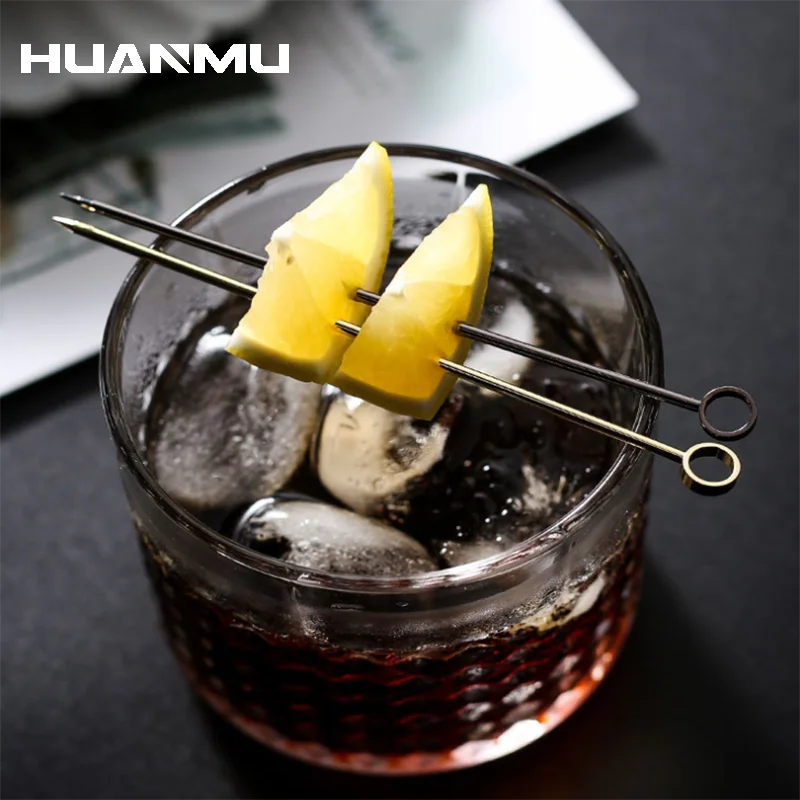 

4Pcs/Set Fruit Sticks Stainless Steel Cocktail Picks Fruit Sticks Toothpicks For Party Bar Cocktail Fruit Stick Kitchen Supply