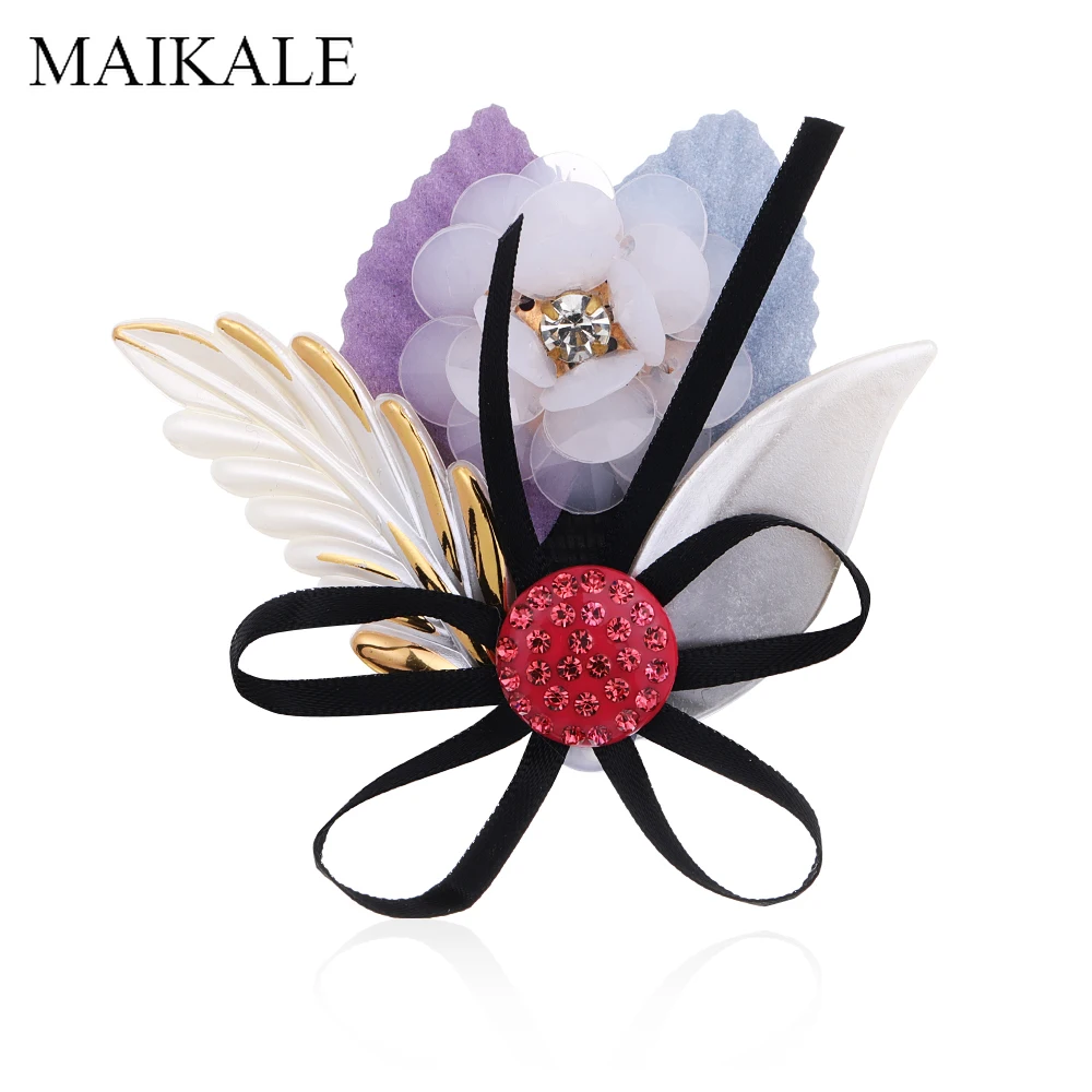 Женская акриловая брошь в виде цветка MAIKALE булавка из искусственной ткани