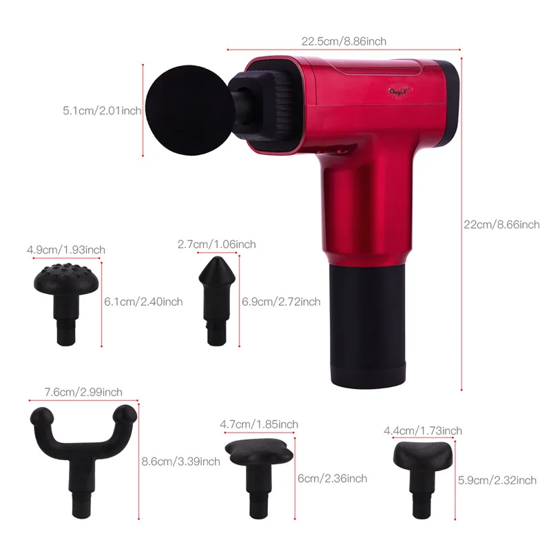 

6 Speeds Adjustable Electric Fascia Gun Deep Tissue Massage Gun Cordless Muscle Stimulator Exercise Pain Relief Relaxation Gym