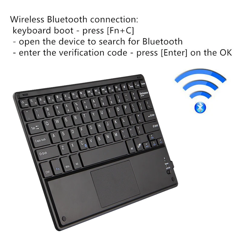 Тонкий портативный мини беспроводной с тачпадом Bluetooth клавиатура для iPad Lenovo