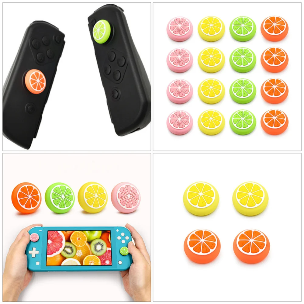 

8pcs Adorable Lemon Fruit Silicone Thumb Stick Covers Joystick Grip Covers