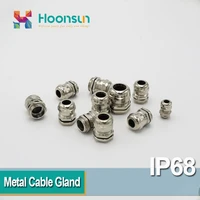 5 pcslot metal cable gland pg13 5 pg16 pg21 nickel plated brass cable connector waterproof ip68
