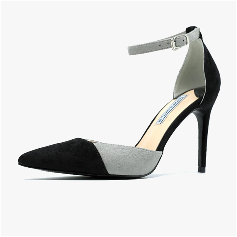 

Women's shoes 2021 summer new pointed toe fashion color matching super high heel word with stiletto heel all-match single shoes