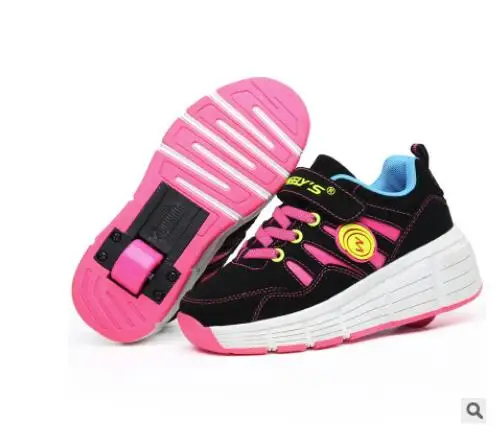 Детские кроссовки Heelys с одним колесом для мальчиков и девочек, повседневная обувь на роликах, детские спортивные ботинки для девушек - Цвет: 16