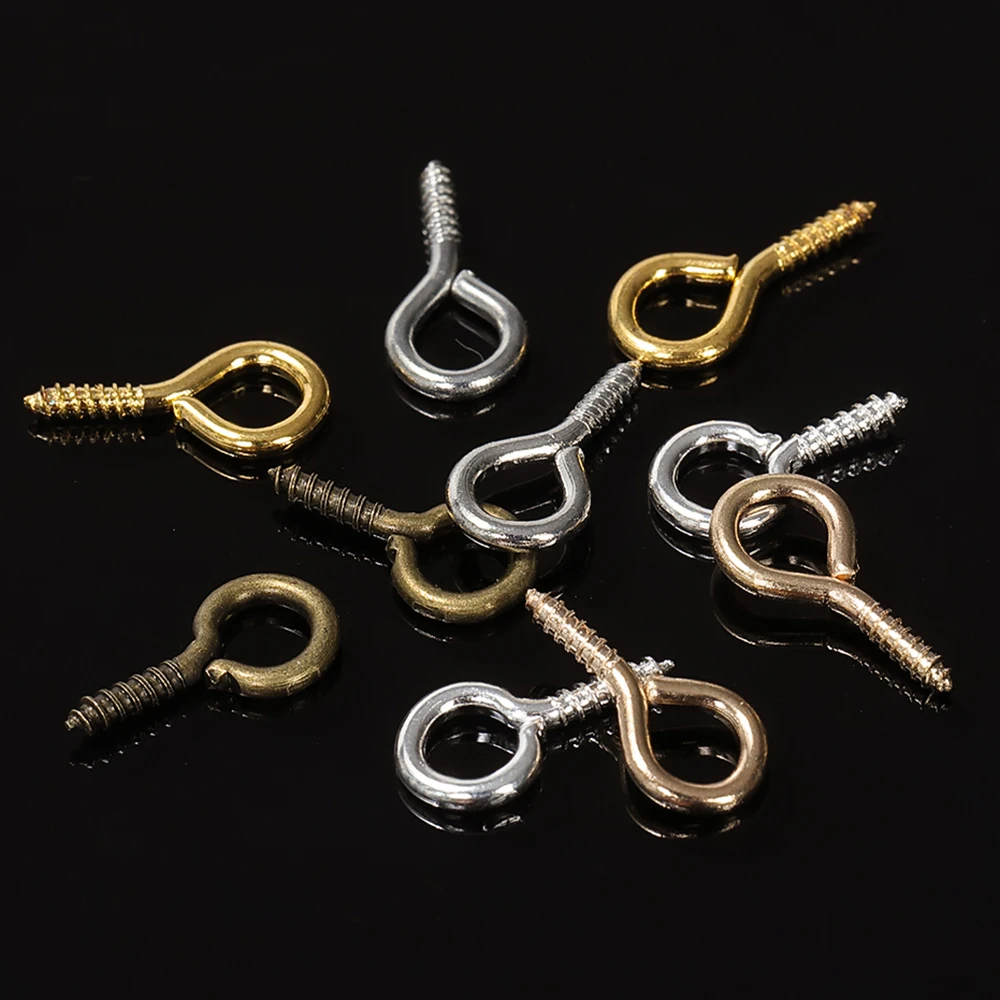 200 шт./лот маленькие крошечные глазки петли винтовые наконечники крючки для