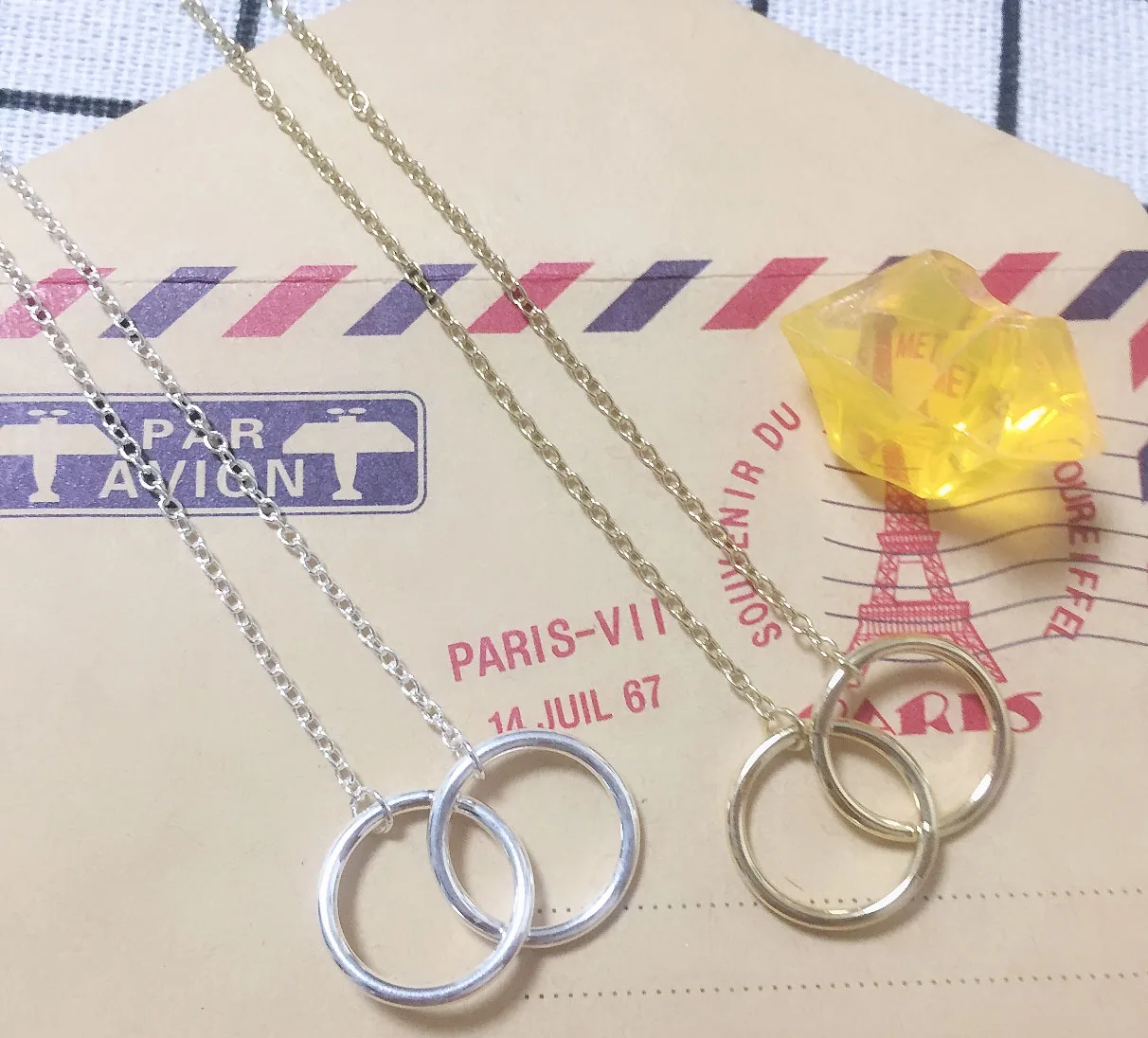 Двойной круг кирпечей из глины ключицы ожерелье нержавеющей стали аксессуары