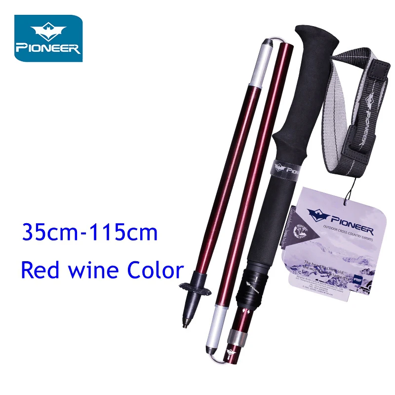 

Pioneer 2pcs/ Pair 5 Section Folding Ultra-light Trekking Nordic Alpenstocks Aluminum Carbon Tungsten Hiking Walking Sticks Pole